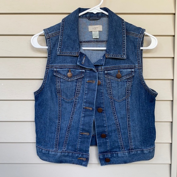 LOFT Jackets & Blazers - New, Loft, sleeveless denim vest!